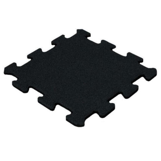 Plaque de puzzle en caoutchouc 15 mm - 50 x 50 cm - Noire - Granulés fins