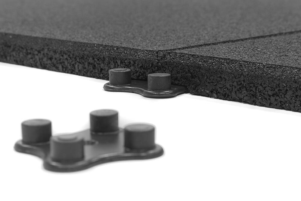Sportvloer Connector - Zwart - voor rubber sportvloertegels van 20 mm 2/7