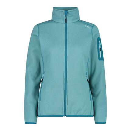 Fleece Pullover Damen - CMP Knitted Melange Fleece W - Acqua/Teal