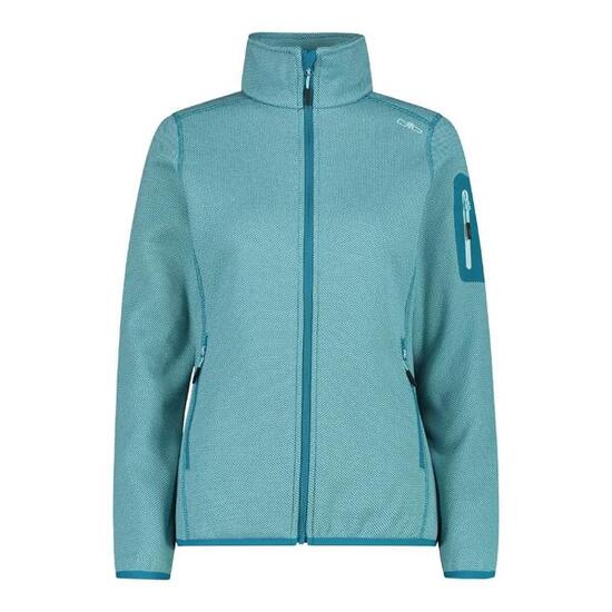 Fleece Pullover Damen - CMP Knitted Melange Fleece W - Acqua/Teal