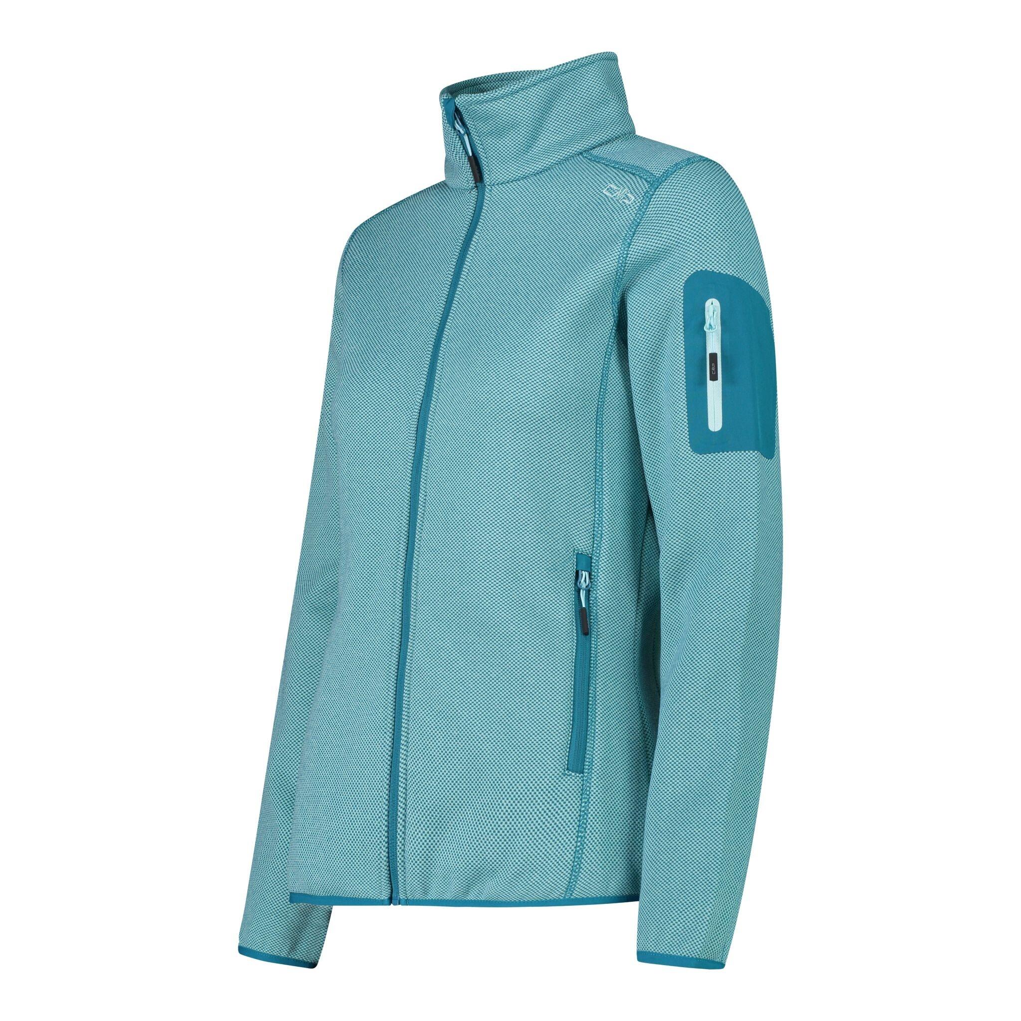 Fleece Pullover Damen - CMP Knitted Melange Fleece W -  Acqua/Teal 3/3