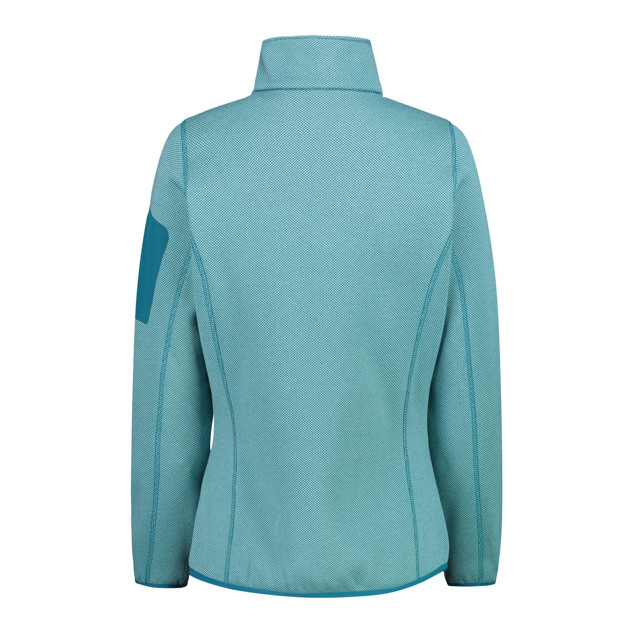 Fleece Pullover Damen - CMP Knitted Melange Fleece W -  Acqua/Teal 2/3