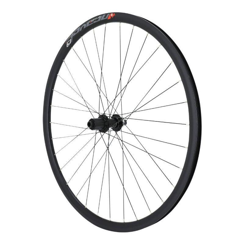 Roue avant disque tubeless axe traversant rayon acier P2R Shimano RS470