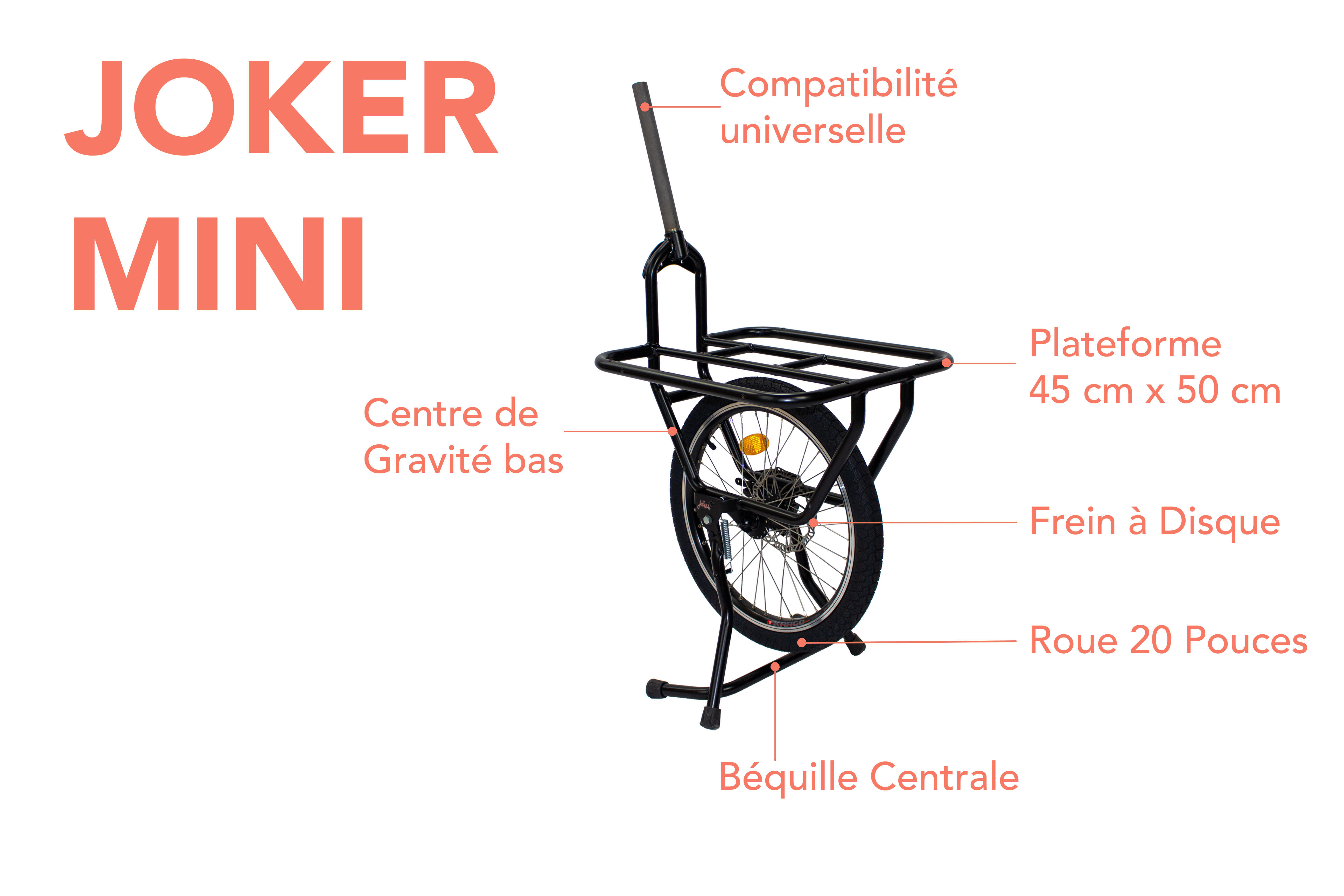 Kit de conversion velo de ville en velo cargo Fourche Cargo JoKer Mini JOKER BIKE Decathlon