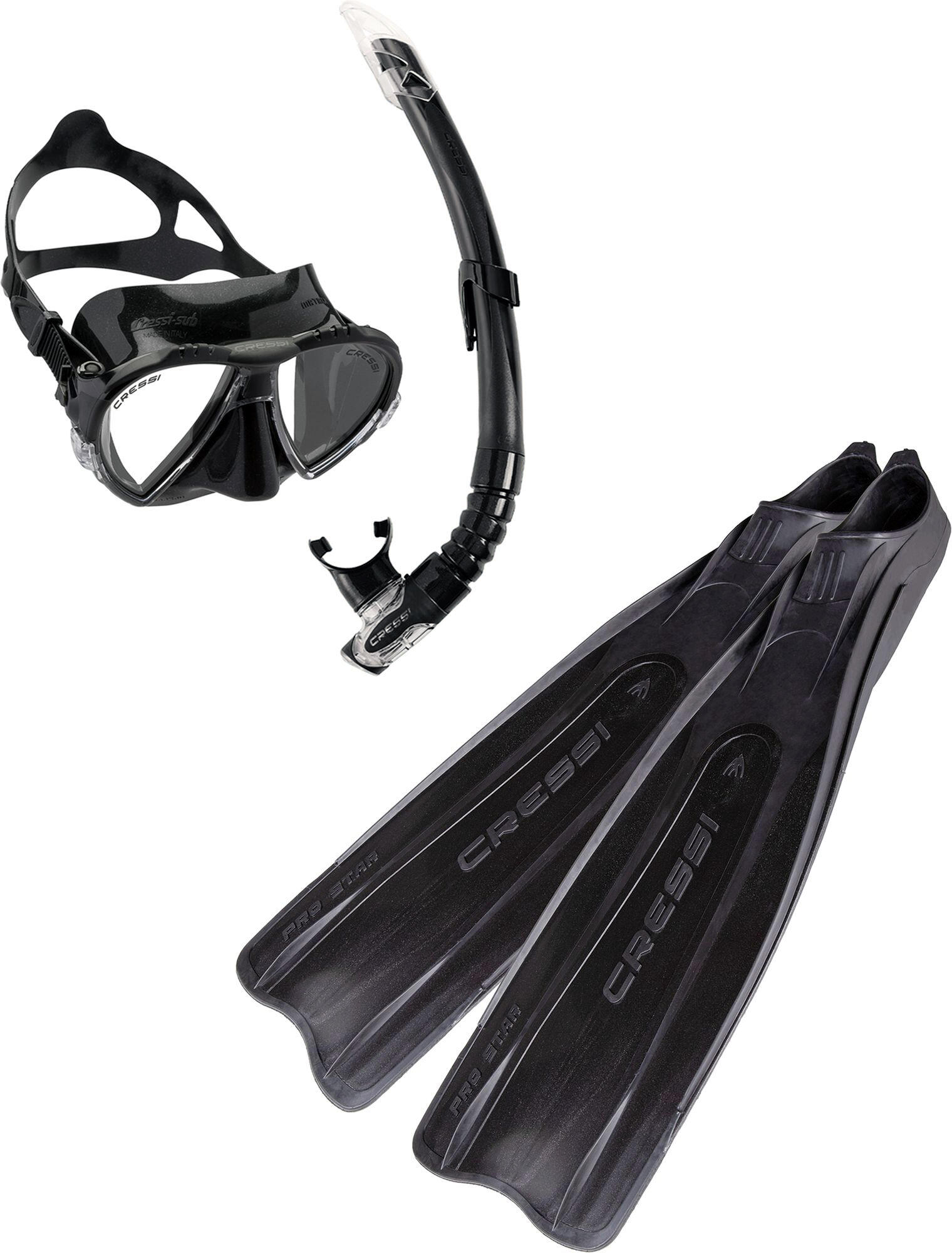 Ensemble Palmes, Masque et Tuba pour la Plongée et l'Apnée Cressi PRO STAR BAG 2/7