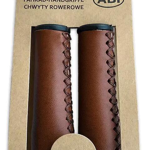 ABI Faux Leather Hanging Card Grips 120mm Brown – Perfect for Your Bike