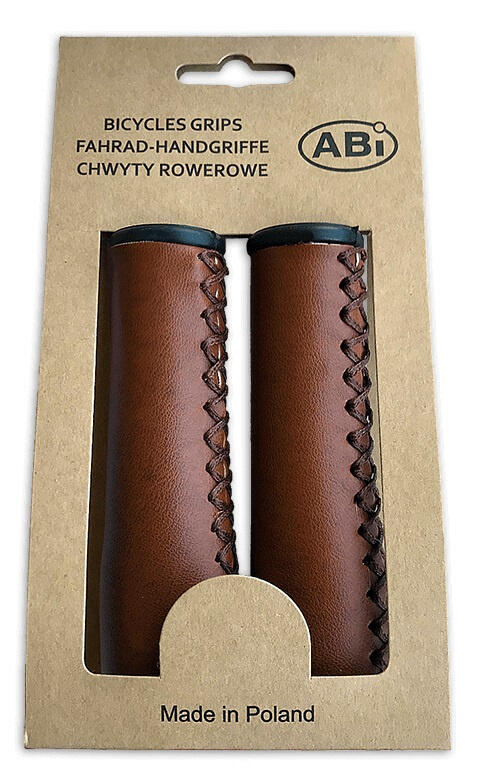 ABI ABI Kunstleren Hangkaart Handvatten 120mm Bruin – Perfect voor jouw fiets