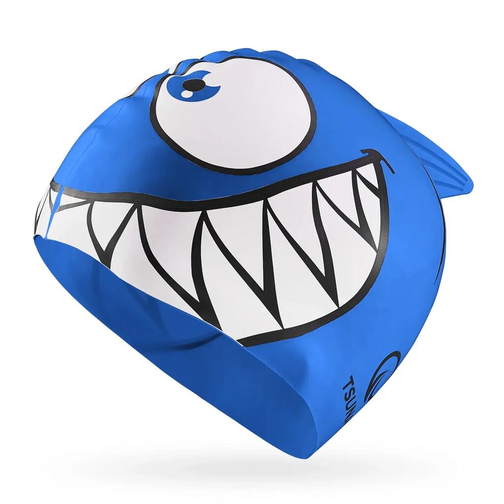 Детска плувна шапка SHARK TSUNAMI силикон 3D елементи 21x18 см антислип