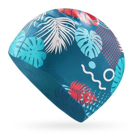 Badekappe Schwimmkappe Silikon Damen Mädchen Muster Pool Sport TSUNAMI