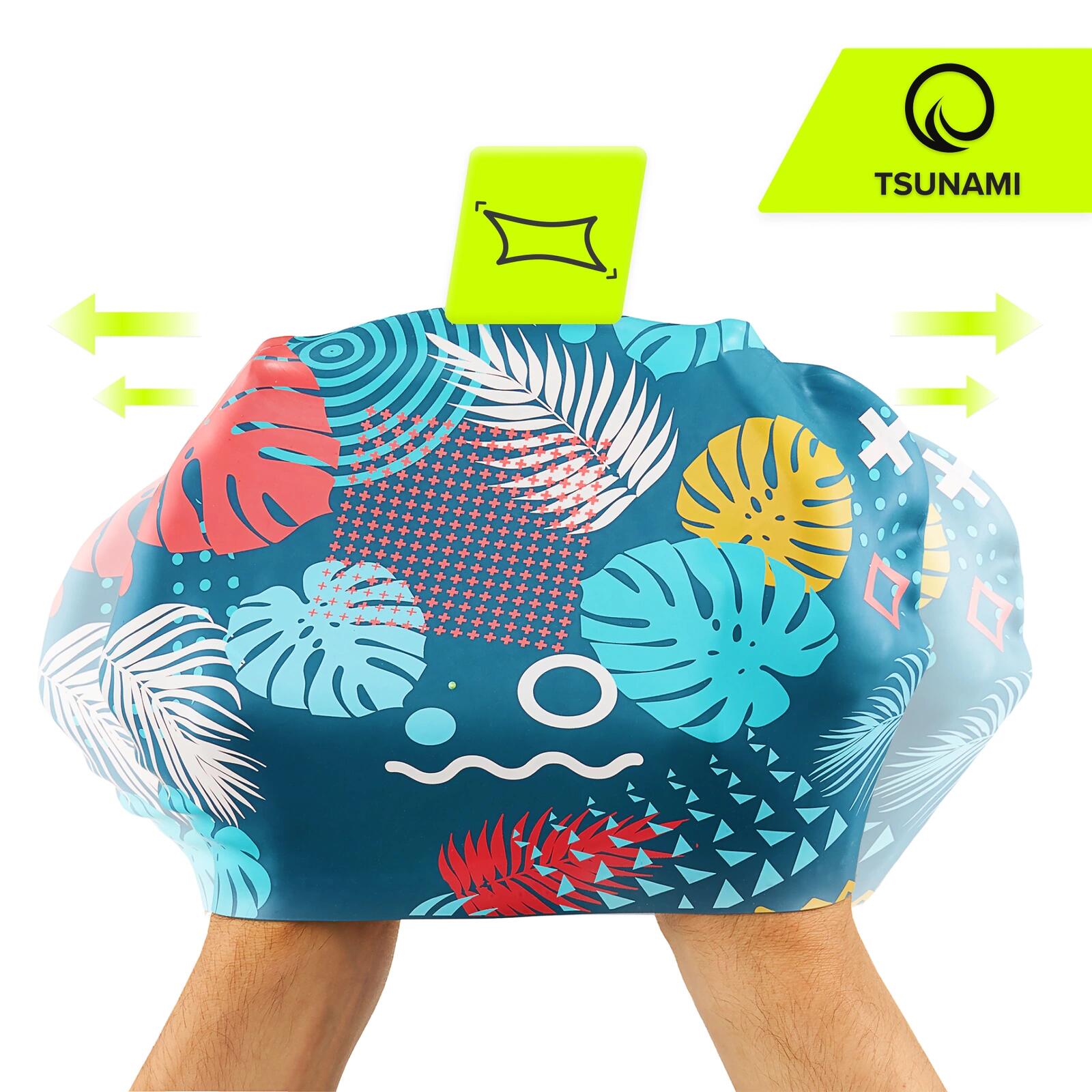 Badekappe Schwimmkappe Silikon Damen Mädchen Muster Pool Sport TSUNAMI 3/7