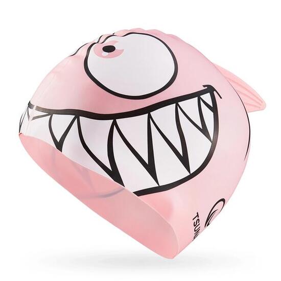 Kinder Badekappe Schwimmkappe SHARK Silikon Jungen Mädchen Sport TSUNAMI