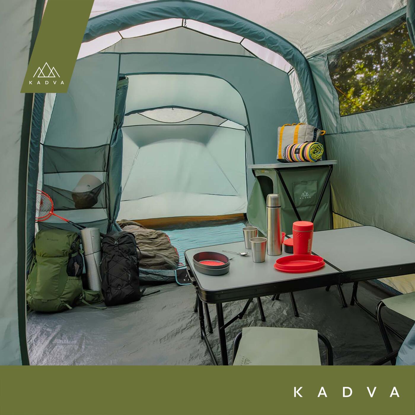Cort de camping gonflabil 8 persoane KADVA AIRcamp 8.44 4/7