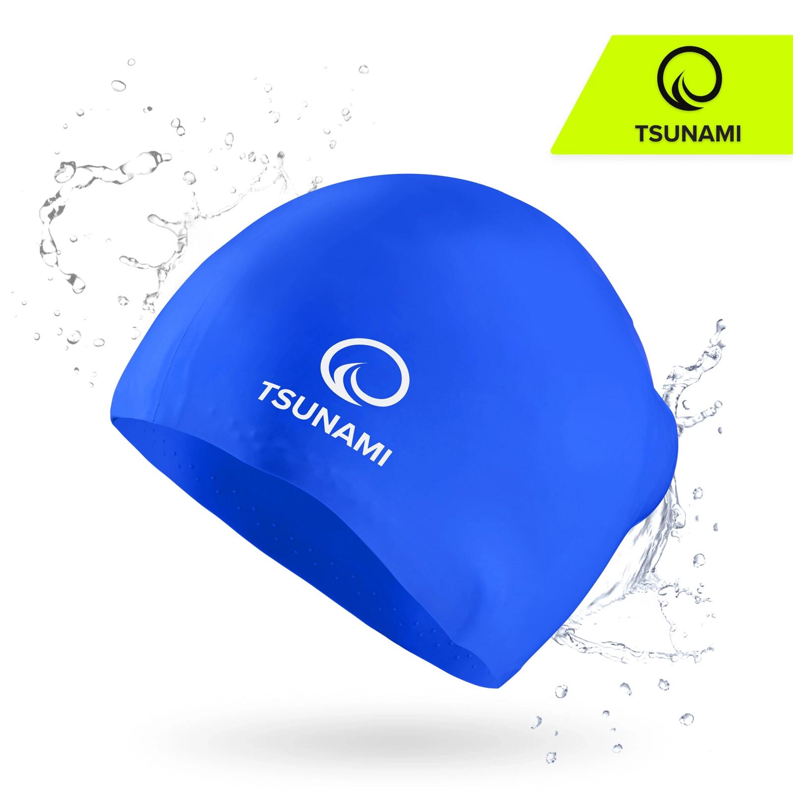 Badekappe Schwimmkappe Silikon Damen Herren Unisex Sport Training TSUNAMI 7/7