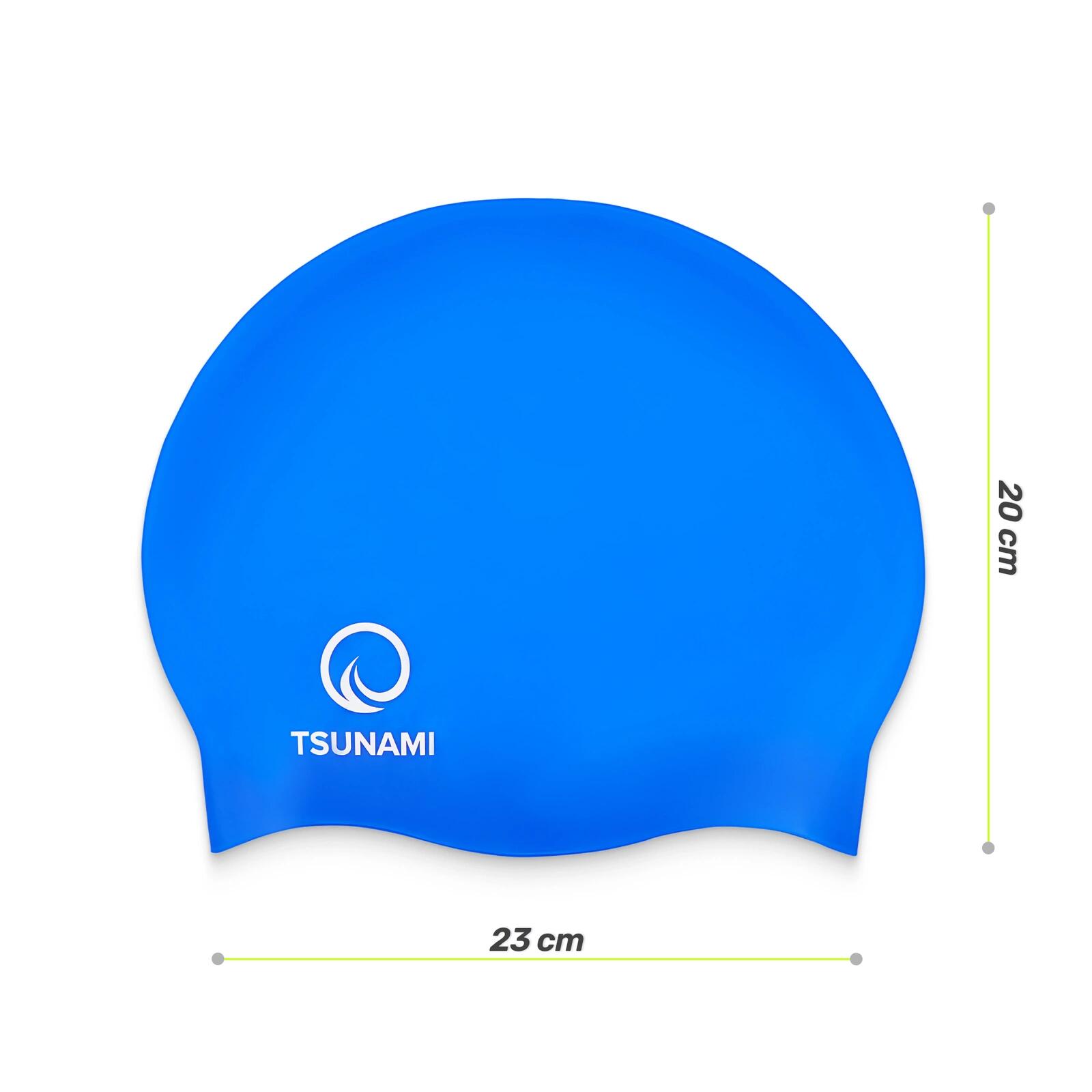 Badekappe Schwimmkappe PRO Silikon Training Wettkampf Herren Damen TSUNAMI 5/6