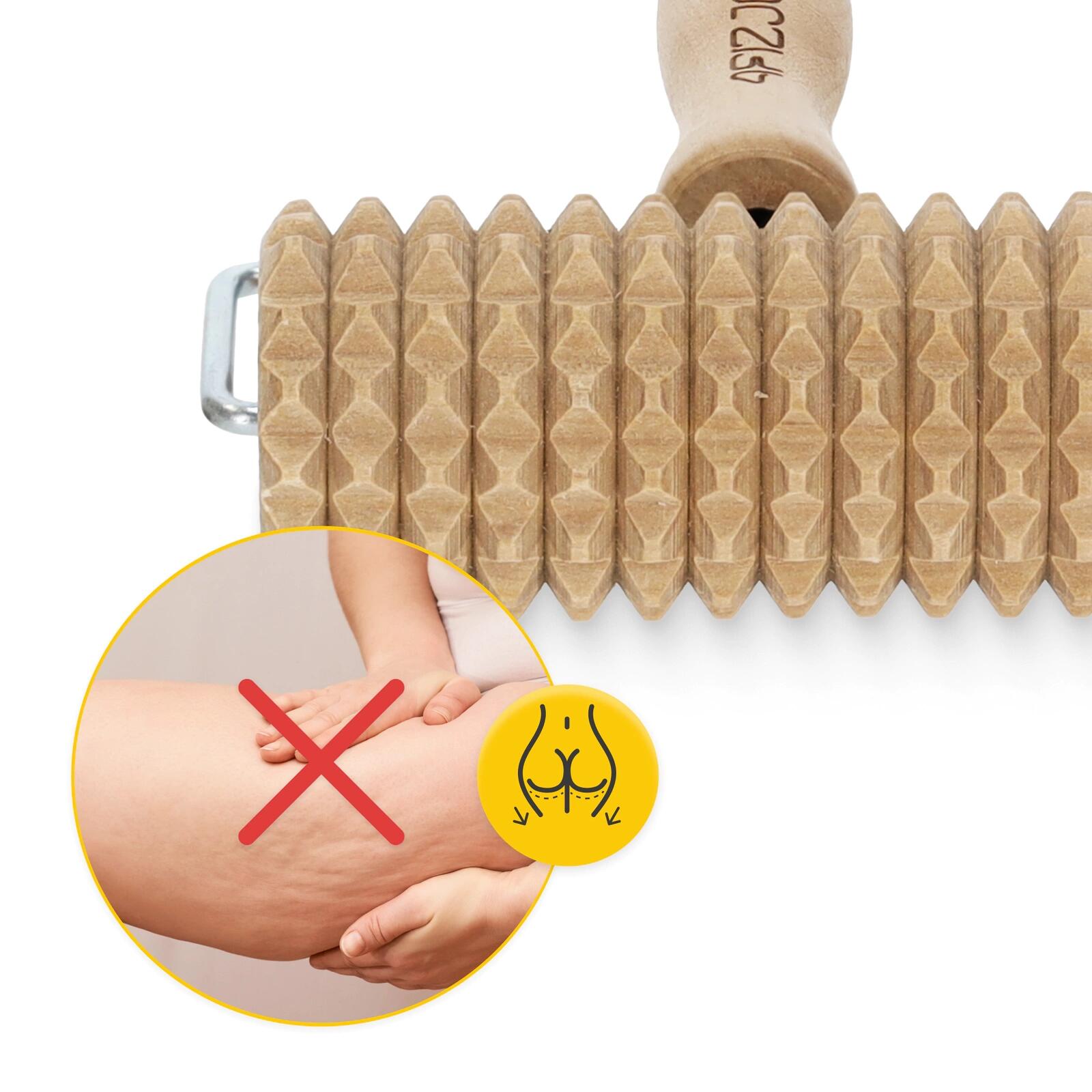 Profilierter Holz Massageroller für den Körper, Anti-Cellulite 4FIZJO groß 4/7