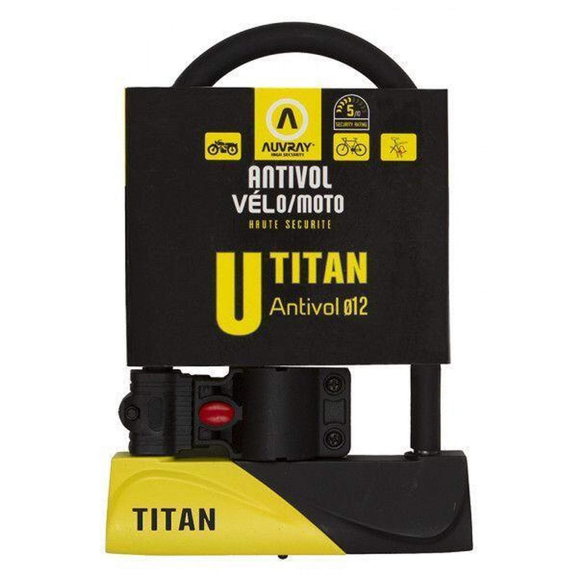Antivol de vélo U TITAN - 165 mmx320 mm - diamètre 12 mm