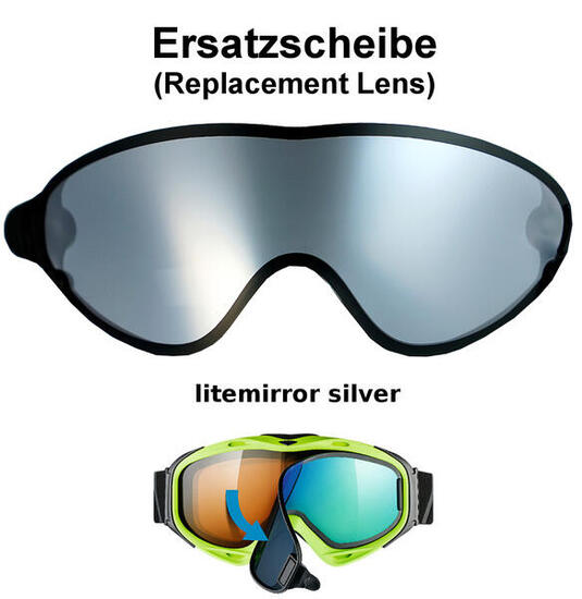 Magnet-Ersatzscheibe Farbe silber für Modell "Comanche" Skibrille