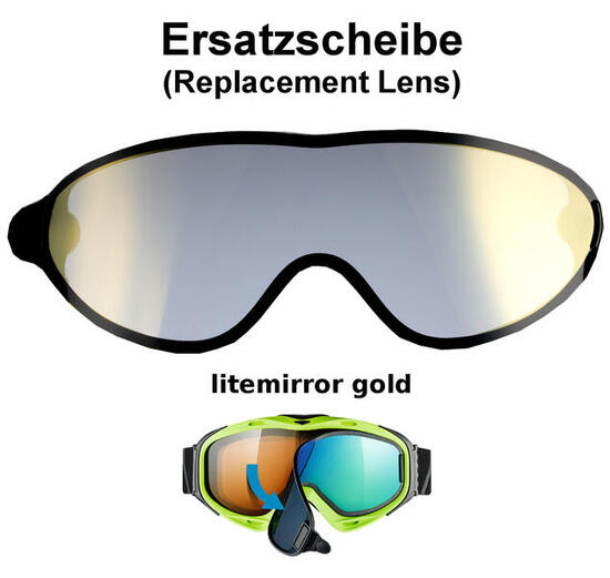 Magnet-Ersatzscheibe Farbe gold für Modell "Comanche" Skibrille