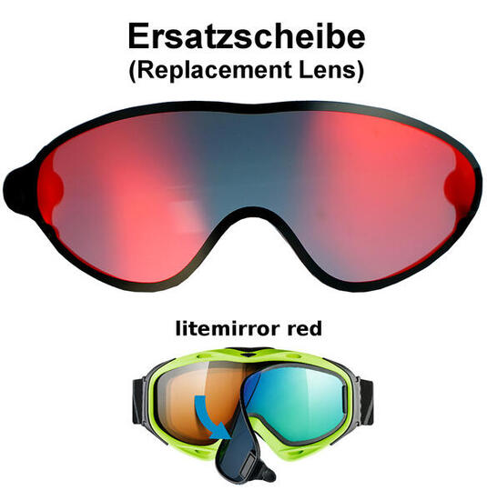 Magnet-Ersatzscheibe Farbe red für Modell "Comanche" Skibrille