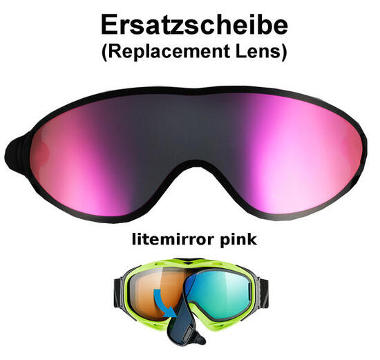 Magnet-Ersatzscheibe Farbe pink für Modell "Comanche" Skibrille
