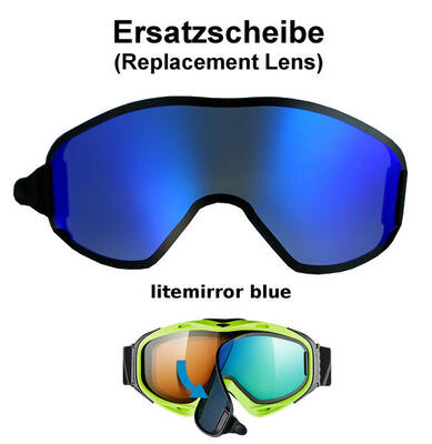 Magnet-Ersatzscheibe Farbe blau für Modell g.gl 300 Skibrille