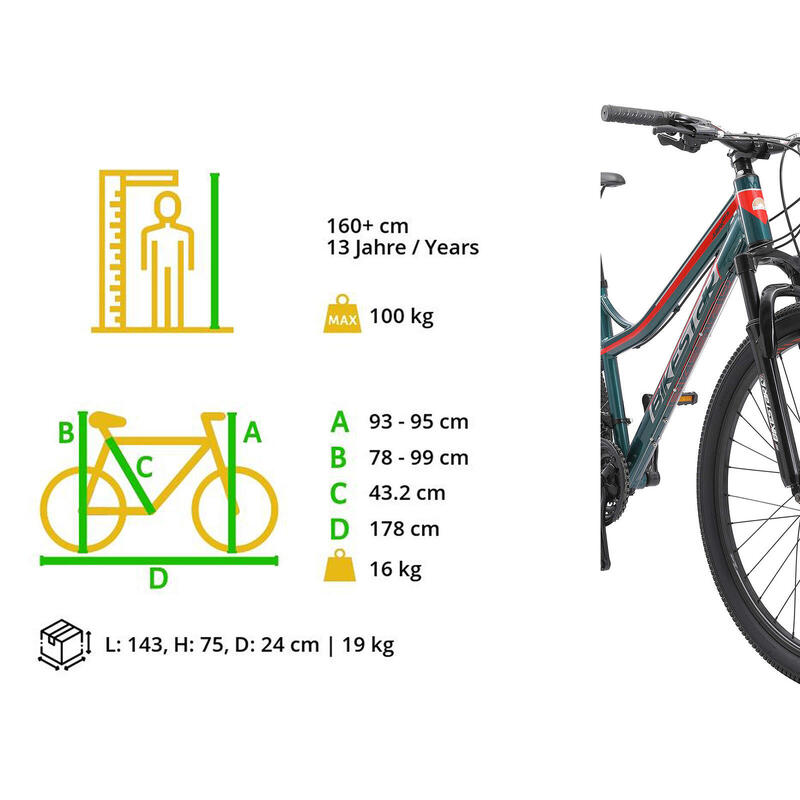 Bikestar VTT semi-rigide Alu 27,5 pouces 21 vitesses