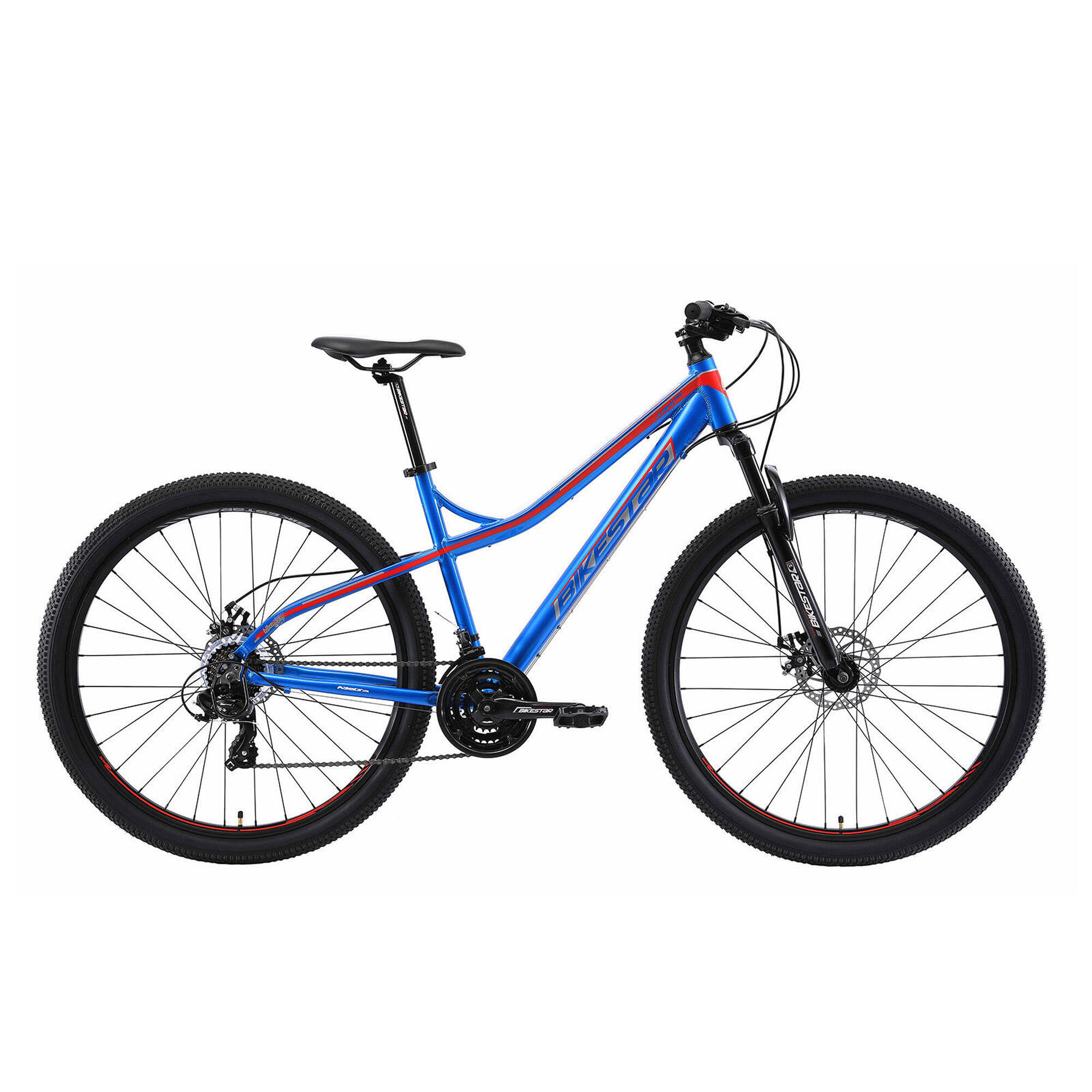 Bikestar - Vtt 29" Aluminium, Semi-rigide, 21 Vitesses, Frein À Disque - Vélo Tout Terrain - Bleu|rouge - 40 M - Decathlon