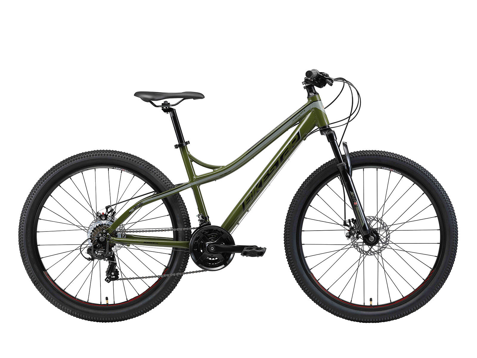 BIKESTAR Bikestar, MTB, Aluminium, 27,5 Zoll, 21 Gang, oliv/grün