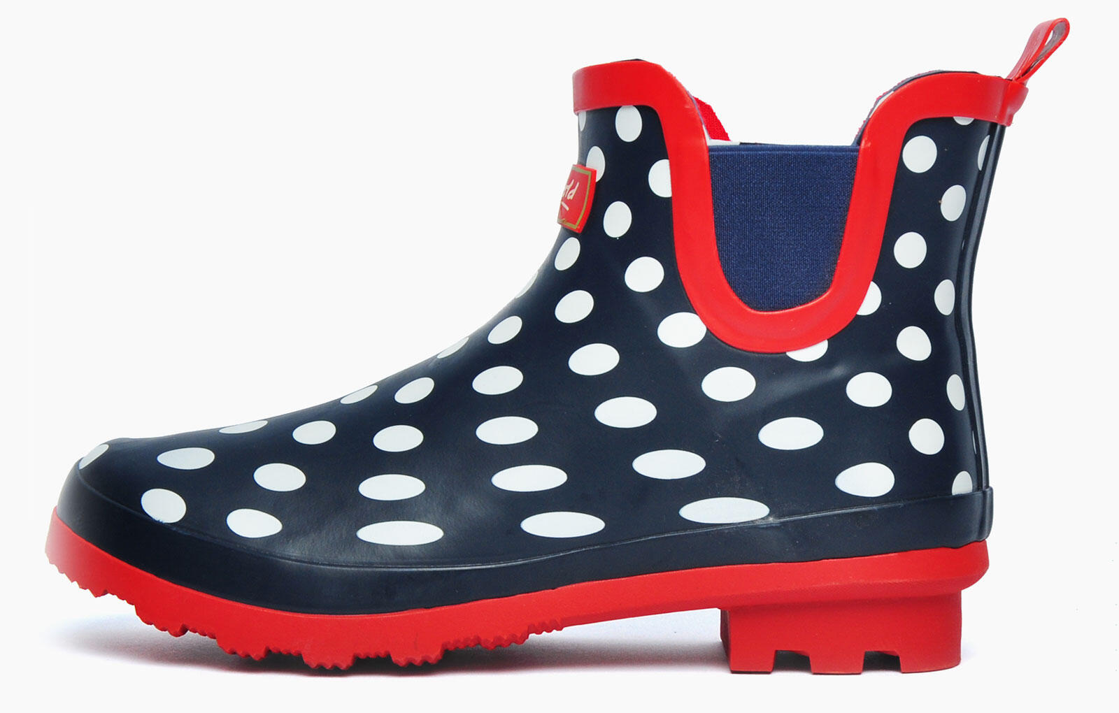 Ankle Boots Womens Polka Dot Wellies Clearance Red Wellington
