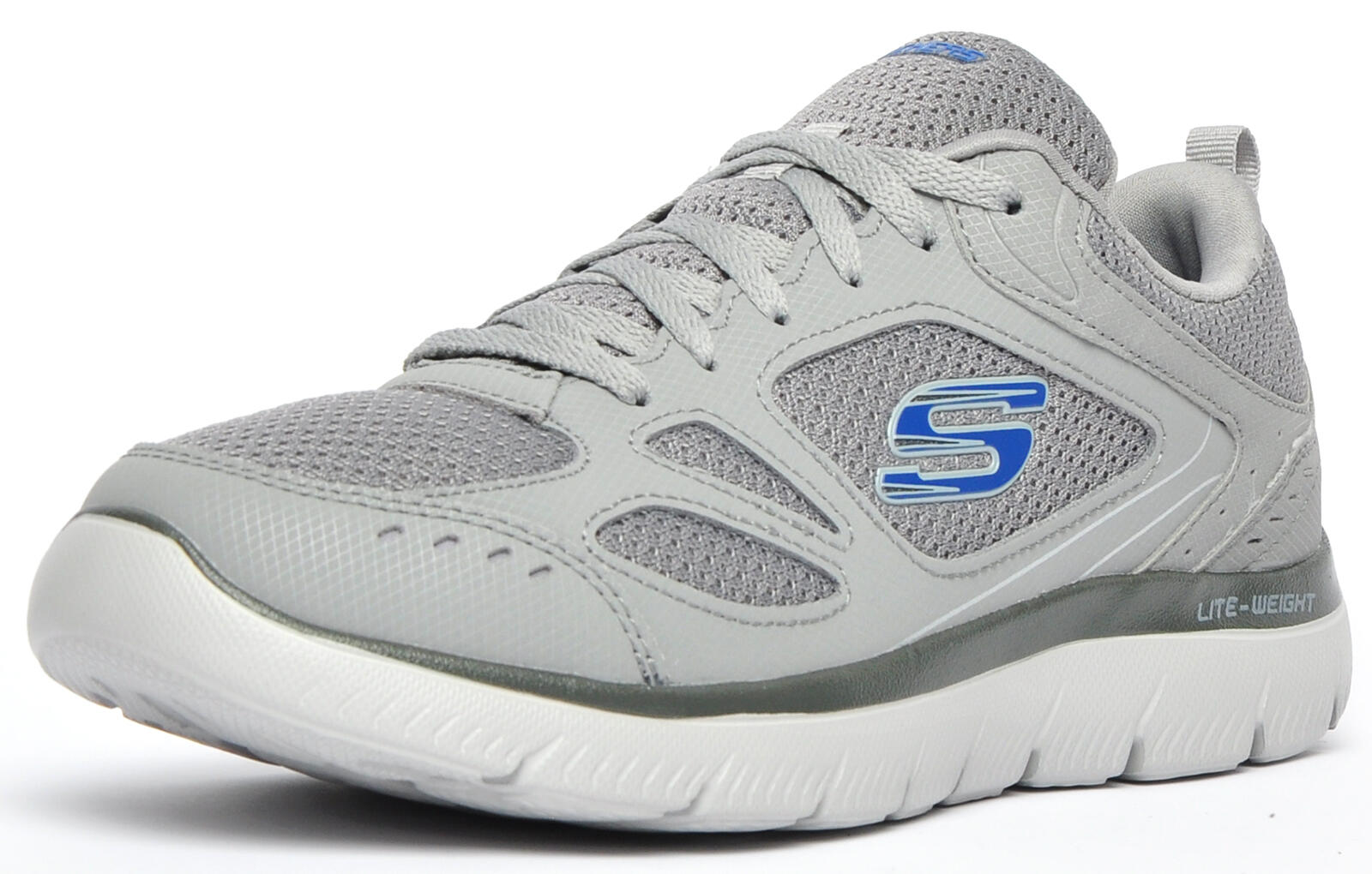 Mens white skechers memory foam hot sale