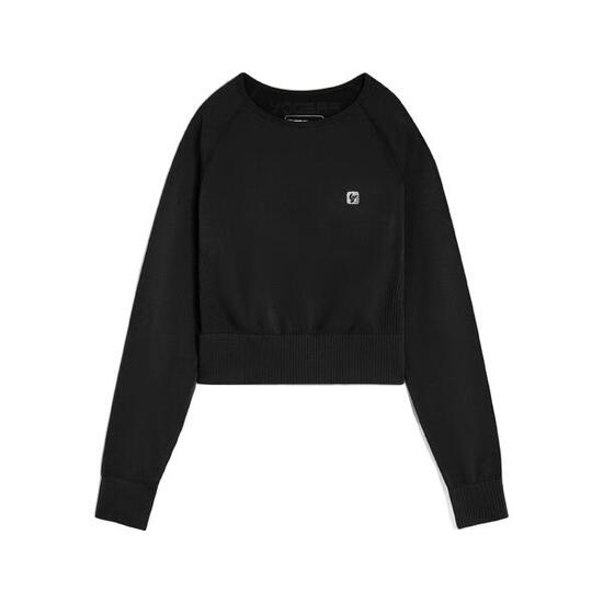 Top court à manches longues en tissu sans coutures