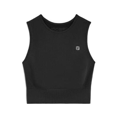 Top corto senza maniche in tessuto seamless