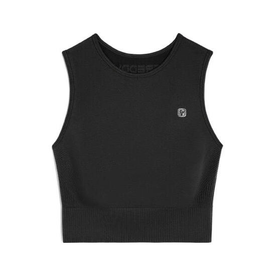 Top corto senza maniche in tessuto seamless