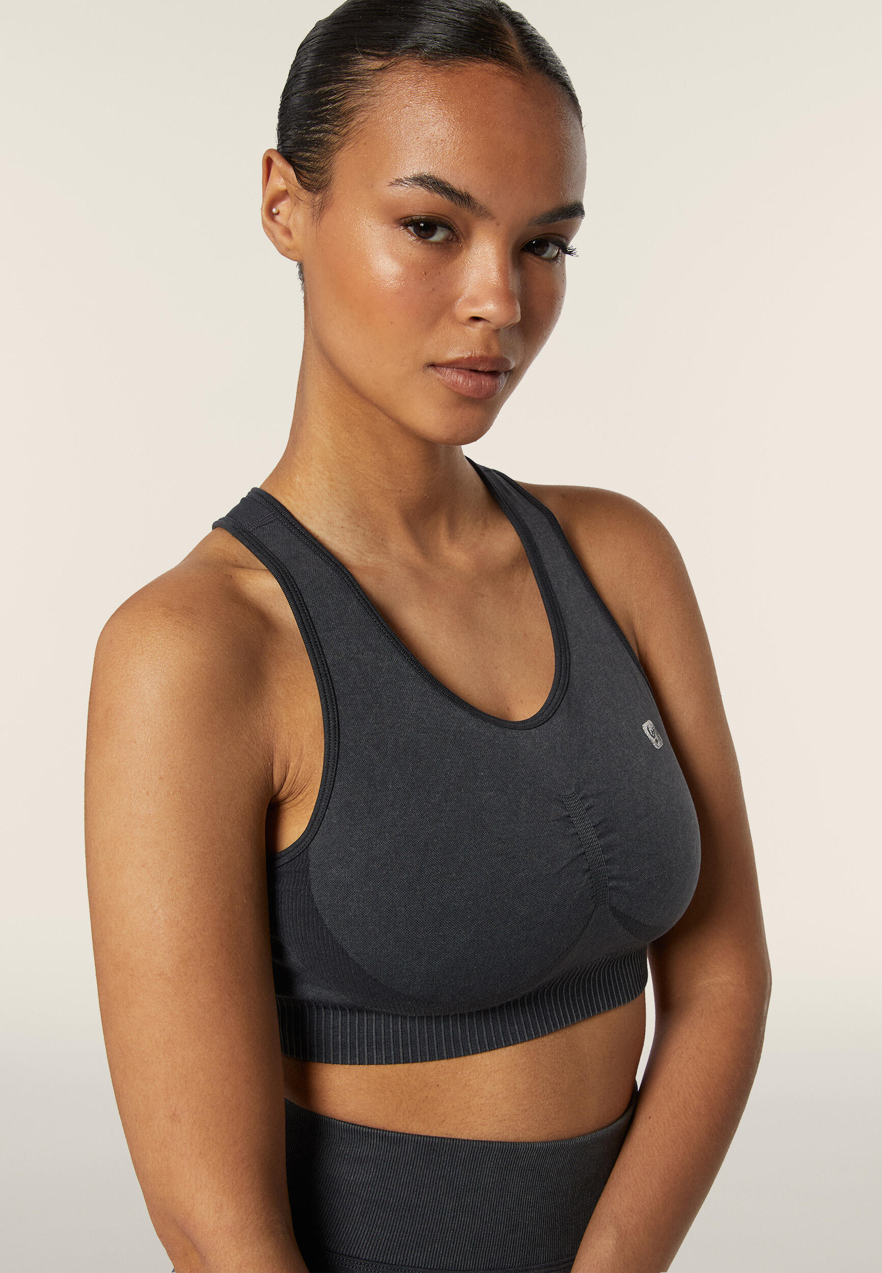 Top sportivo seamless ice wash con spalline incrociate 5/5