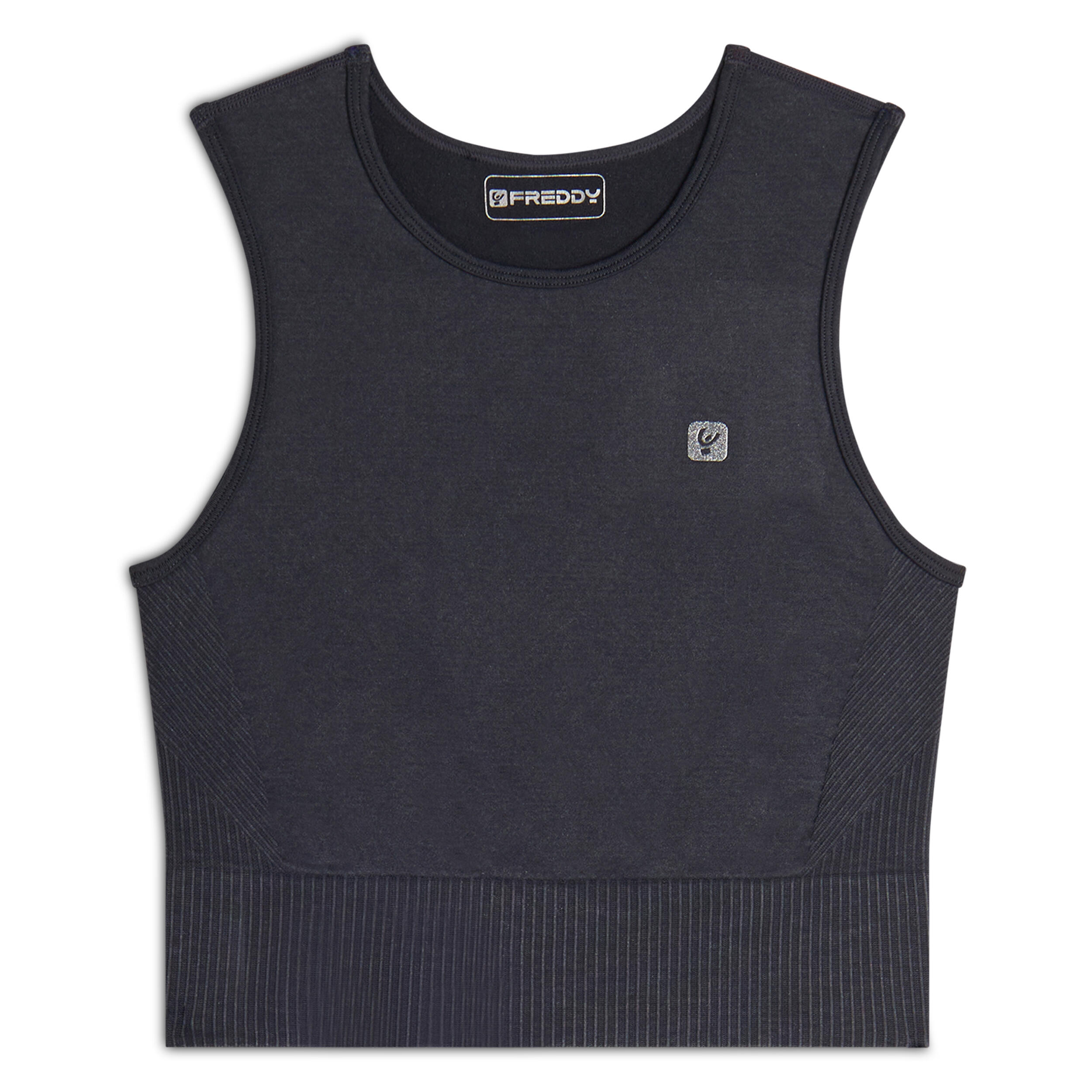 FREDDY Top corto senza maniche in tessuto seamless ice wash