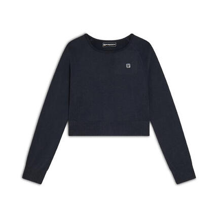 Haut court avec manches longues sans couture, traitement Ice Wash