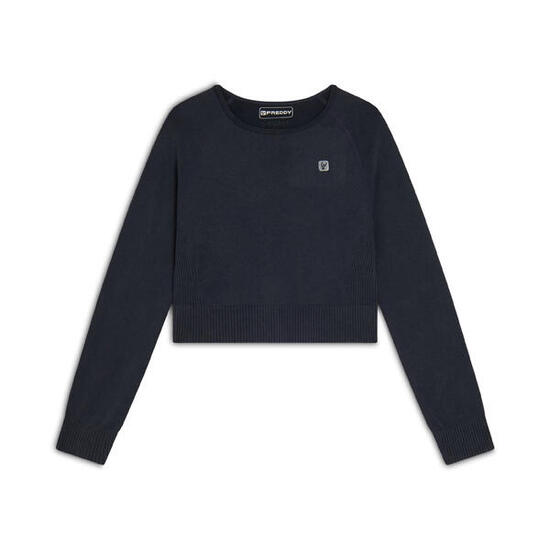 Haut court avec manches longues sans couture, traitement Ice Wash