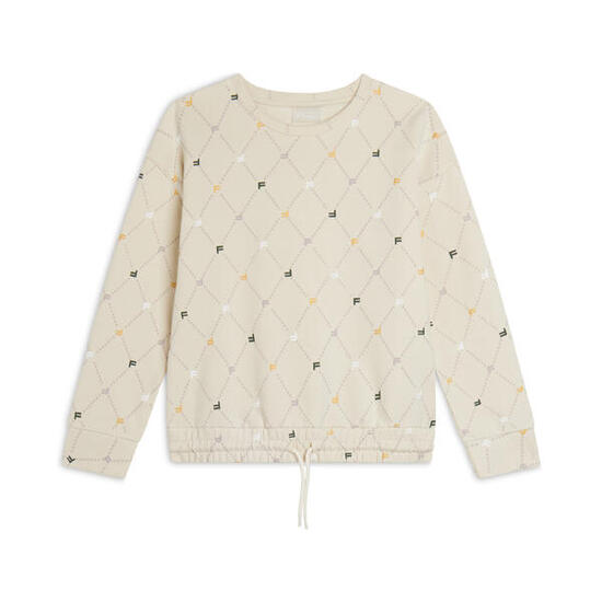 Felpa da Bambina con Stampa a Rombi e coulisse sul fondo