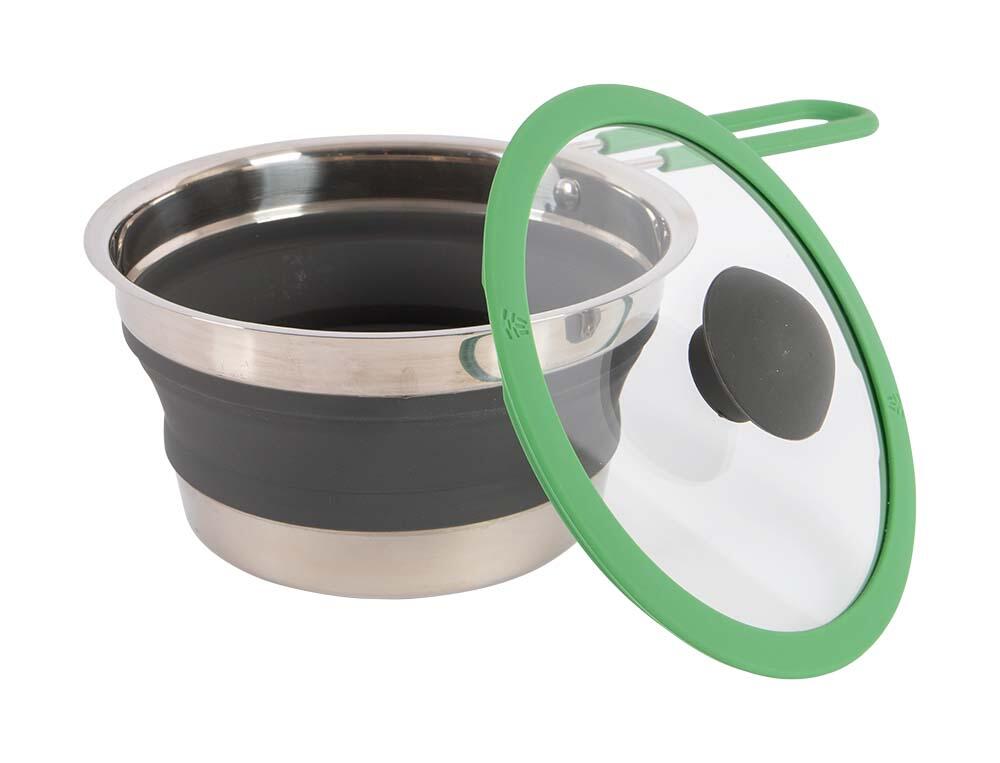 Bo-Camp - Steelpan - Met deksel - Opvouwbaar - Siliconen - 1 4/7