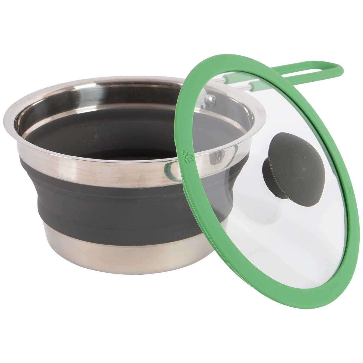Bo-Camp - Steelpan - Met deksel - Opvouwbaar - Siliconen - 1 5/7