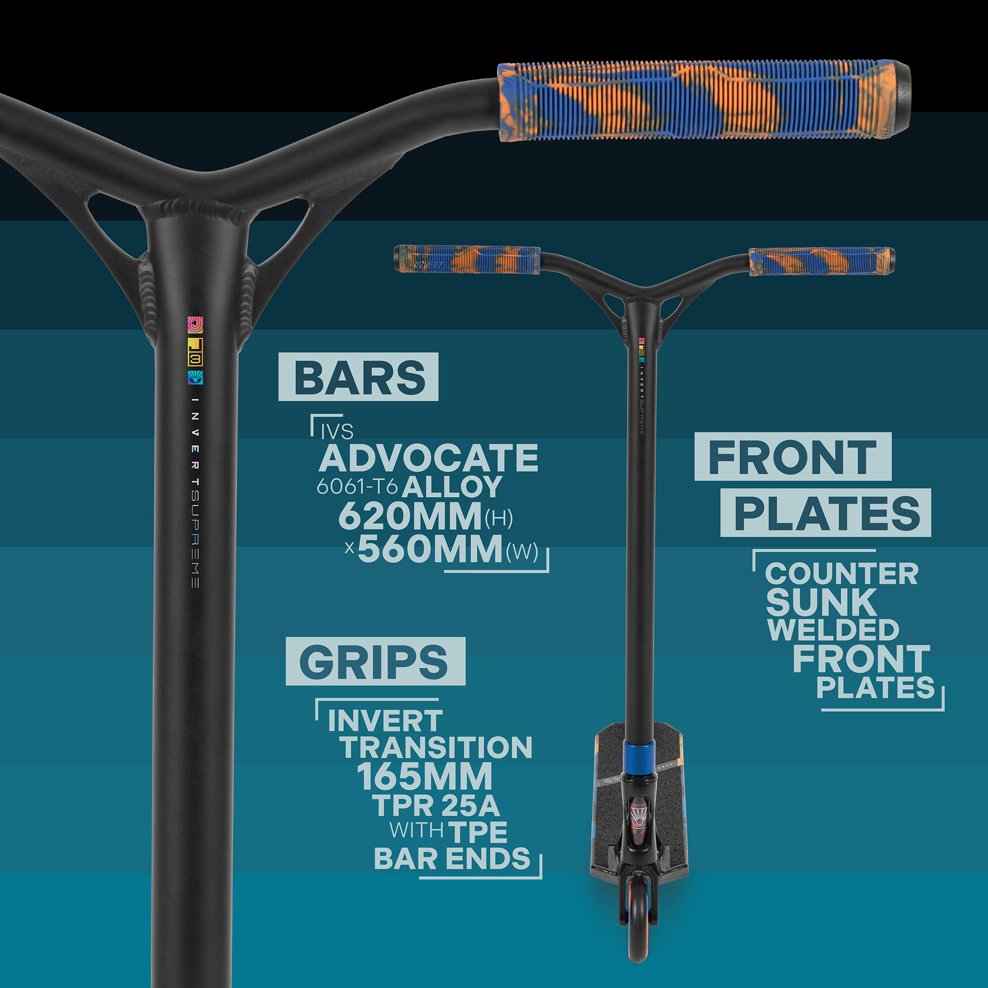 Hulajnoga Kompletna IVS Journey 3 - Black/Blue/Orange 5/7