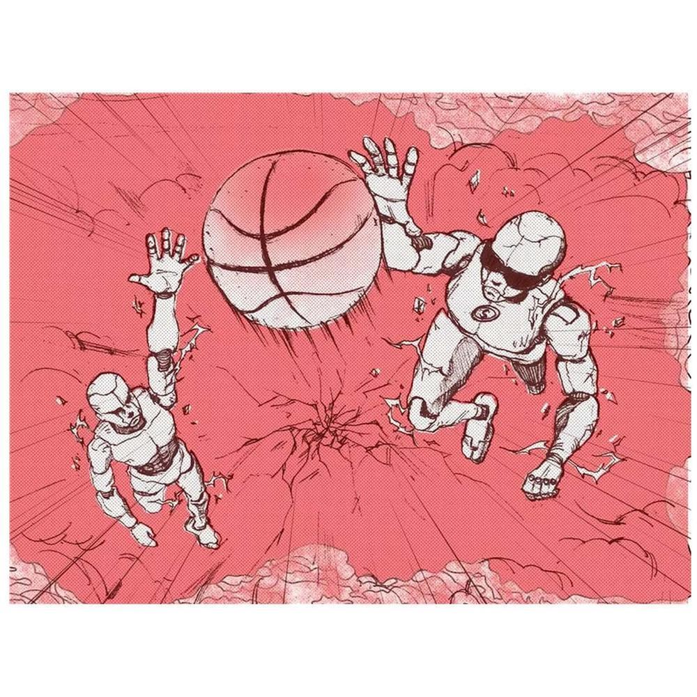 Basketbalový míč Spalding Sketch Dribble červenobílý, velikost 7 3/5