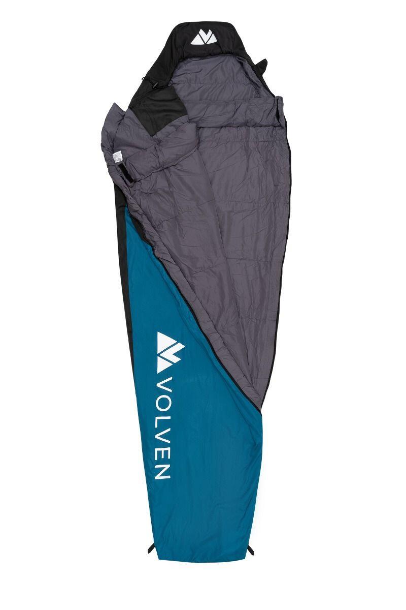 Sacco a pelo campeggio Volven Superlight II 220x75 cm blu destro 3/7
