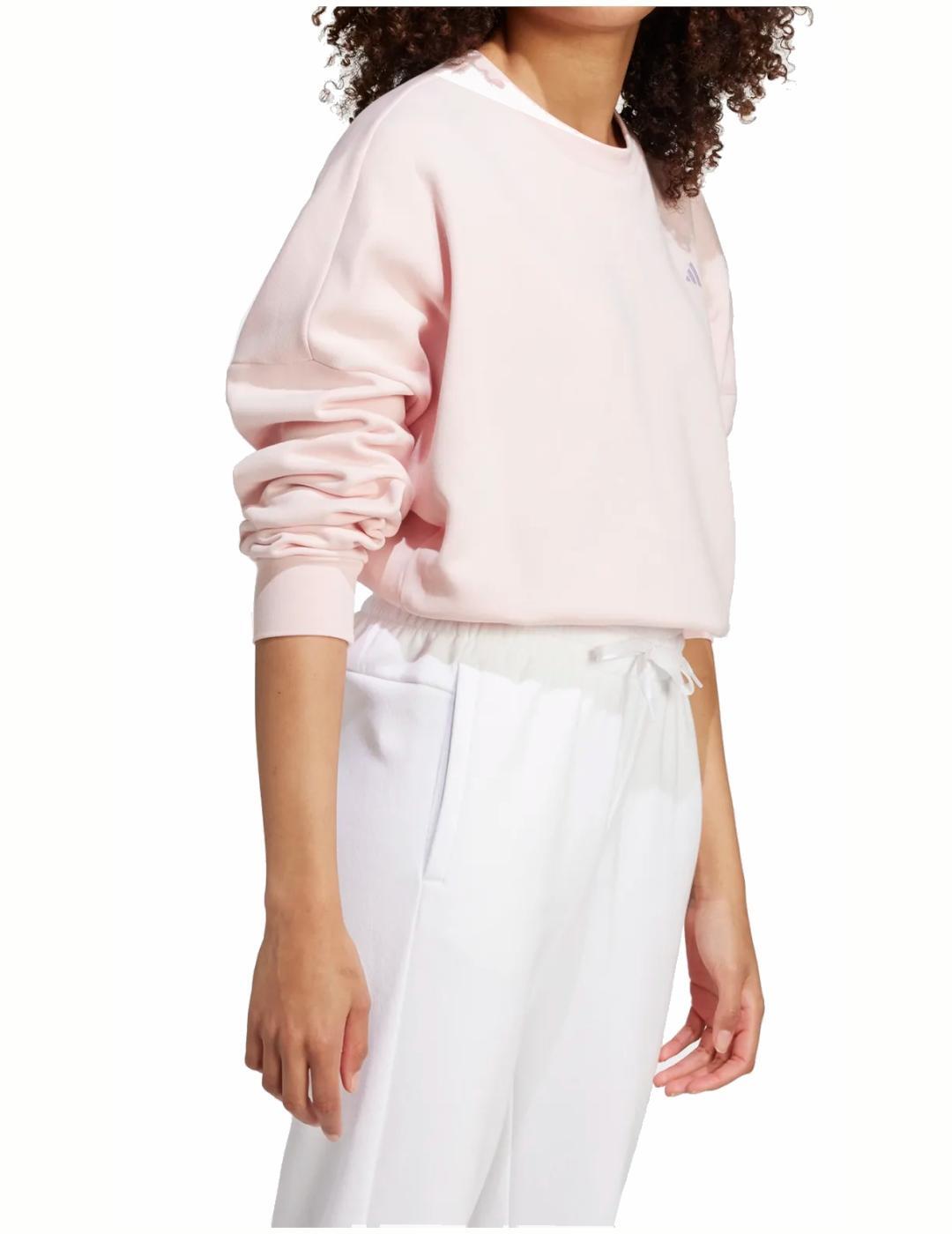 Moletom de lã polar feminino Adidas Sl rosa. 3/5