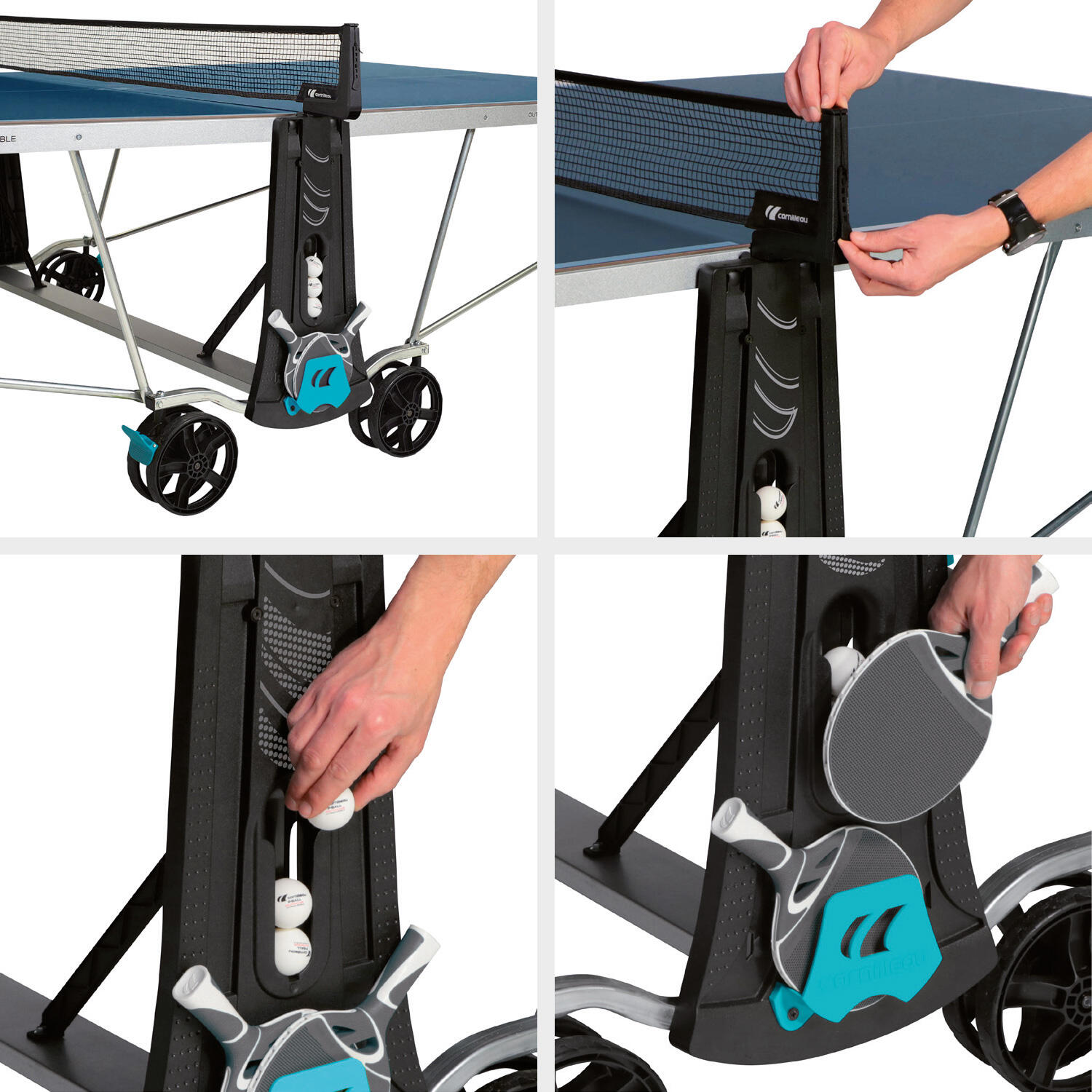 300X Sport Outdoor Table Tennis Table - Blue 3/8