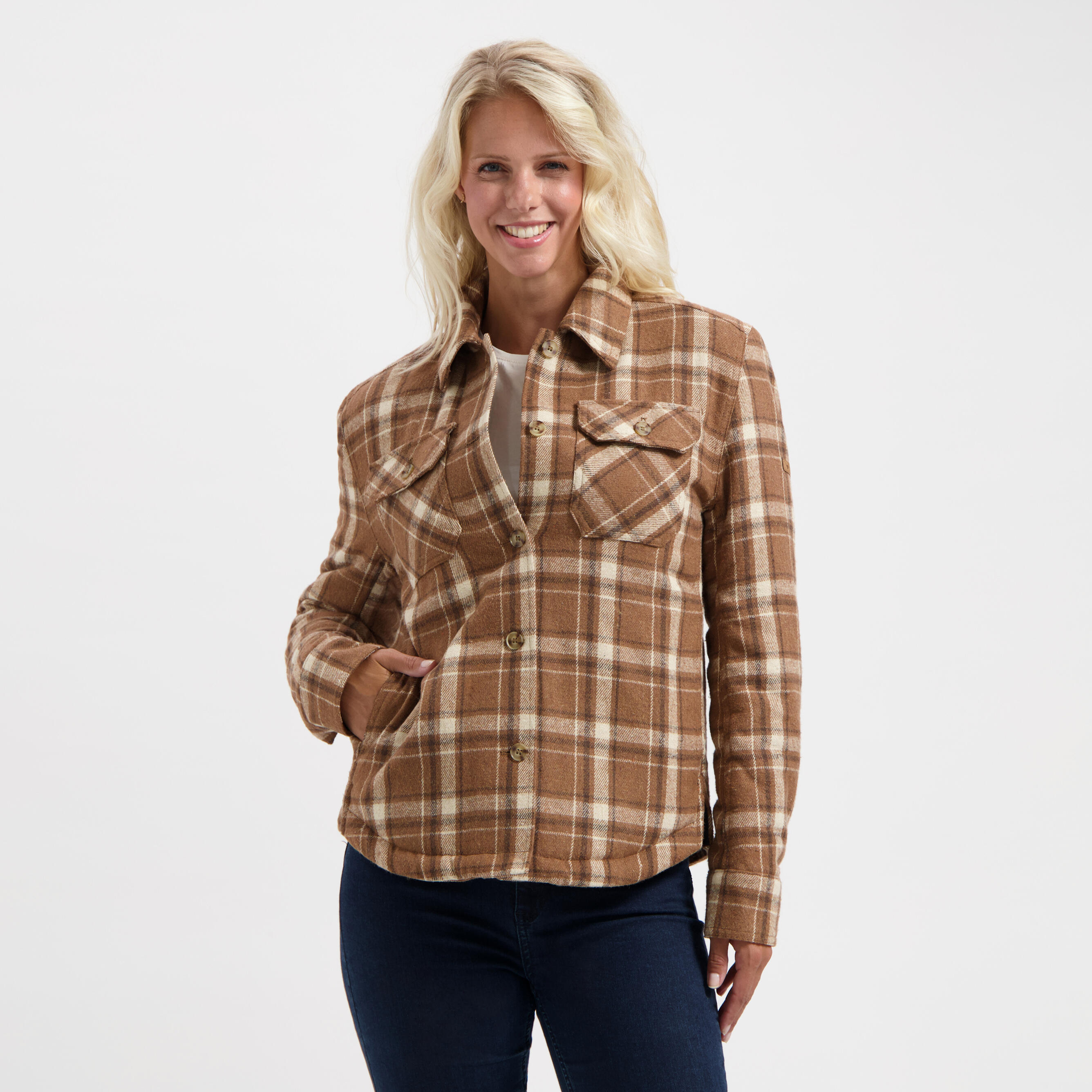 Jessy Damen – Gesteppte Outdoor-Weste – Braun 1/7