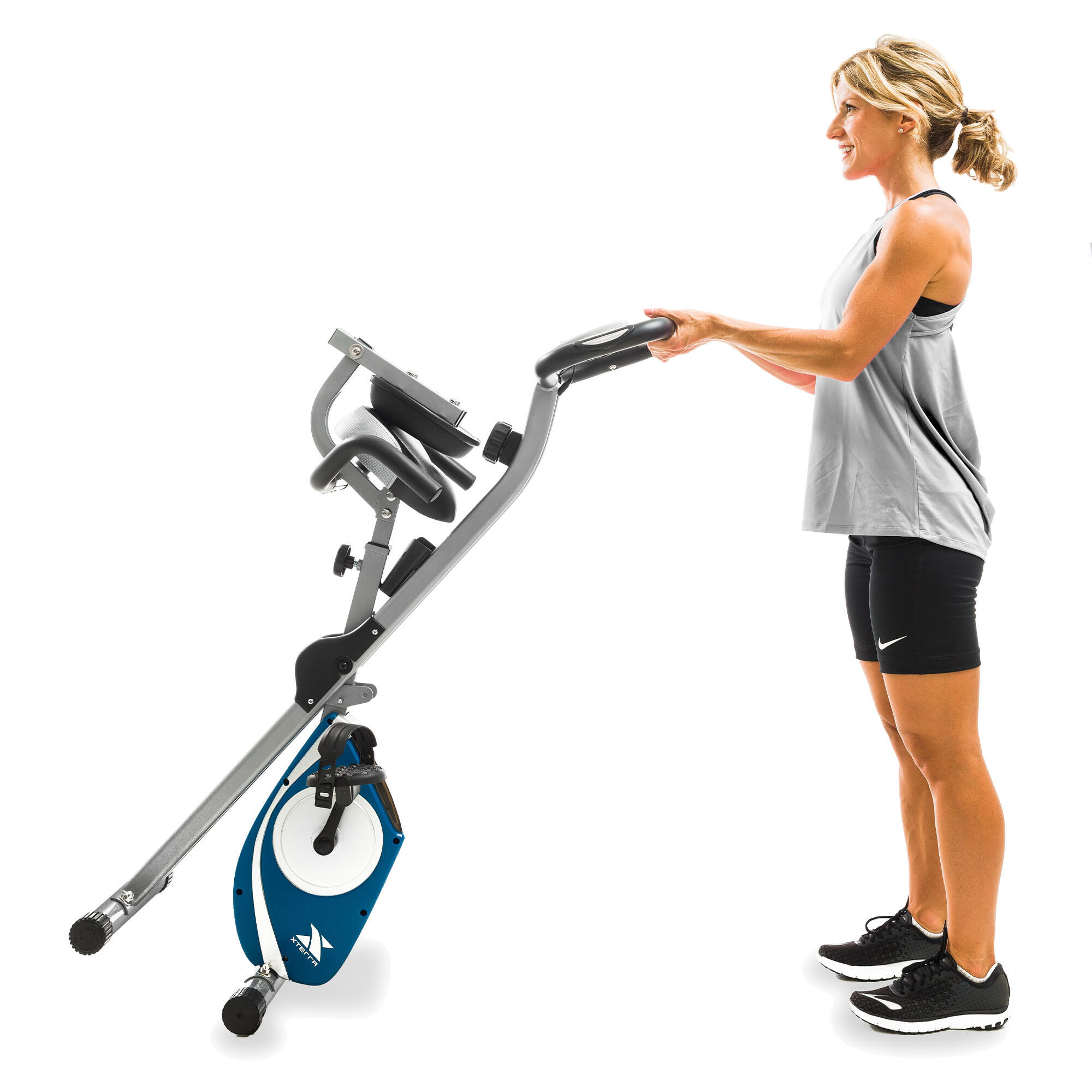 Heimtrainer FB350 - Rückenlehne & klappbar, 8 Widerstände mit Computer und Puls 6/6