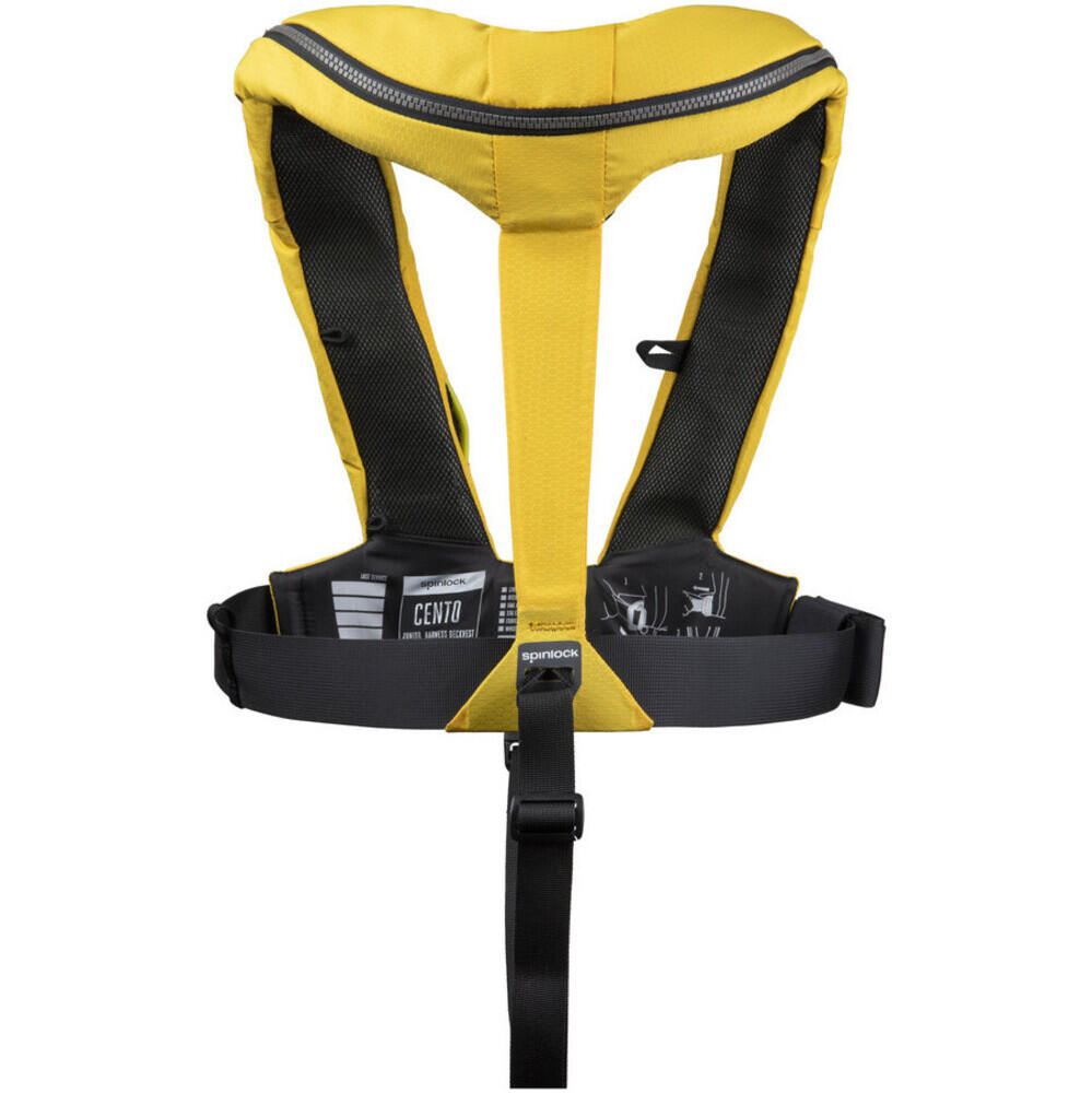 Deckvest CENTO Junior automatisch reddingsvest 150N UML Mk5 met harnas, geel 3/5