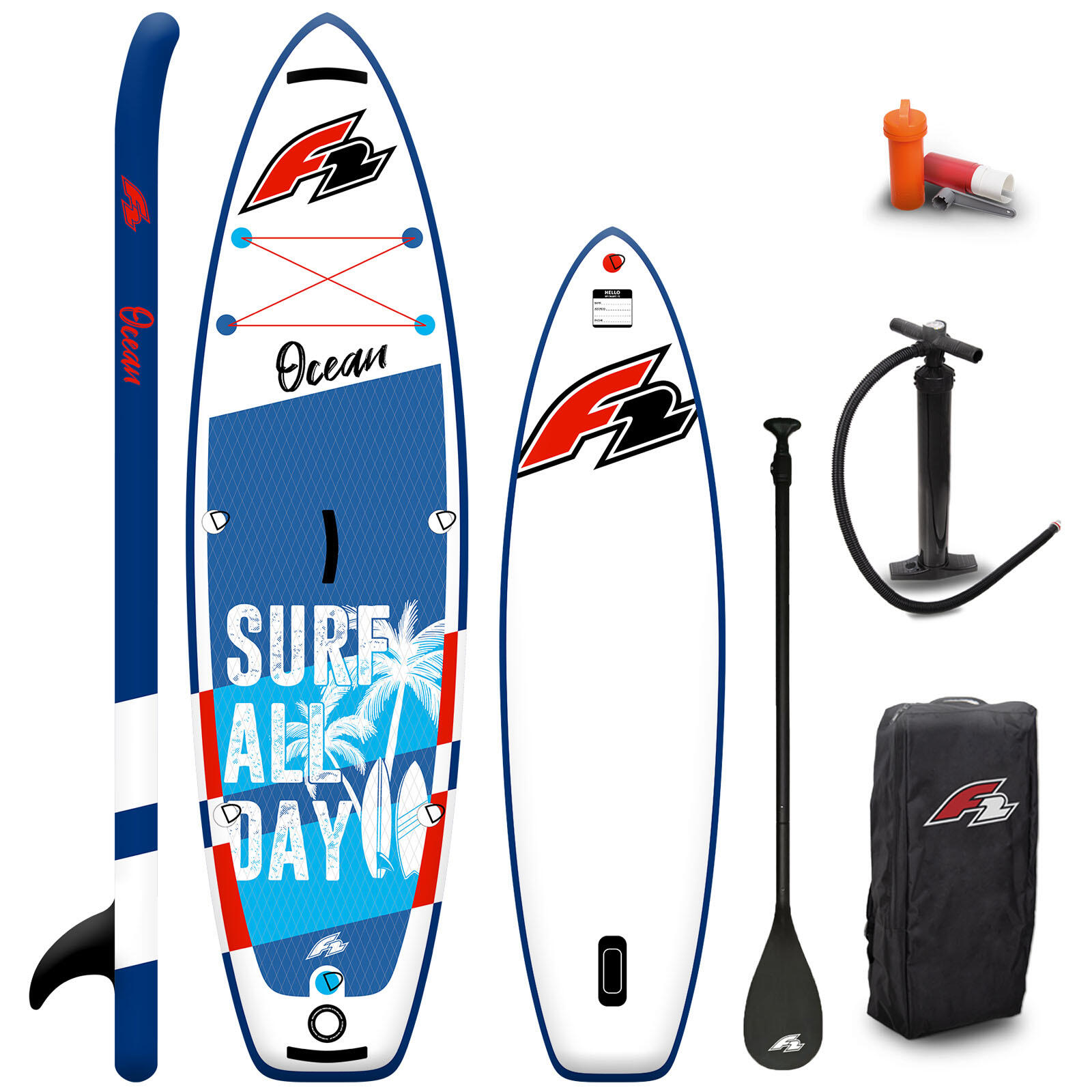 F2 F2 Junior SUP Stand Up Paddle Board Ocean Boy  8'2''  Blau 2025