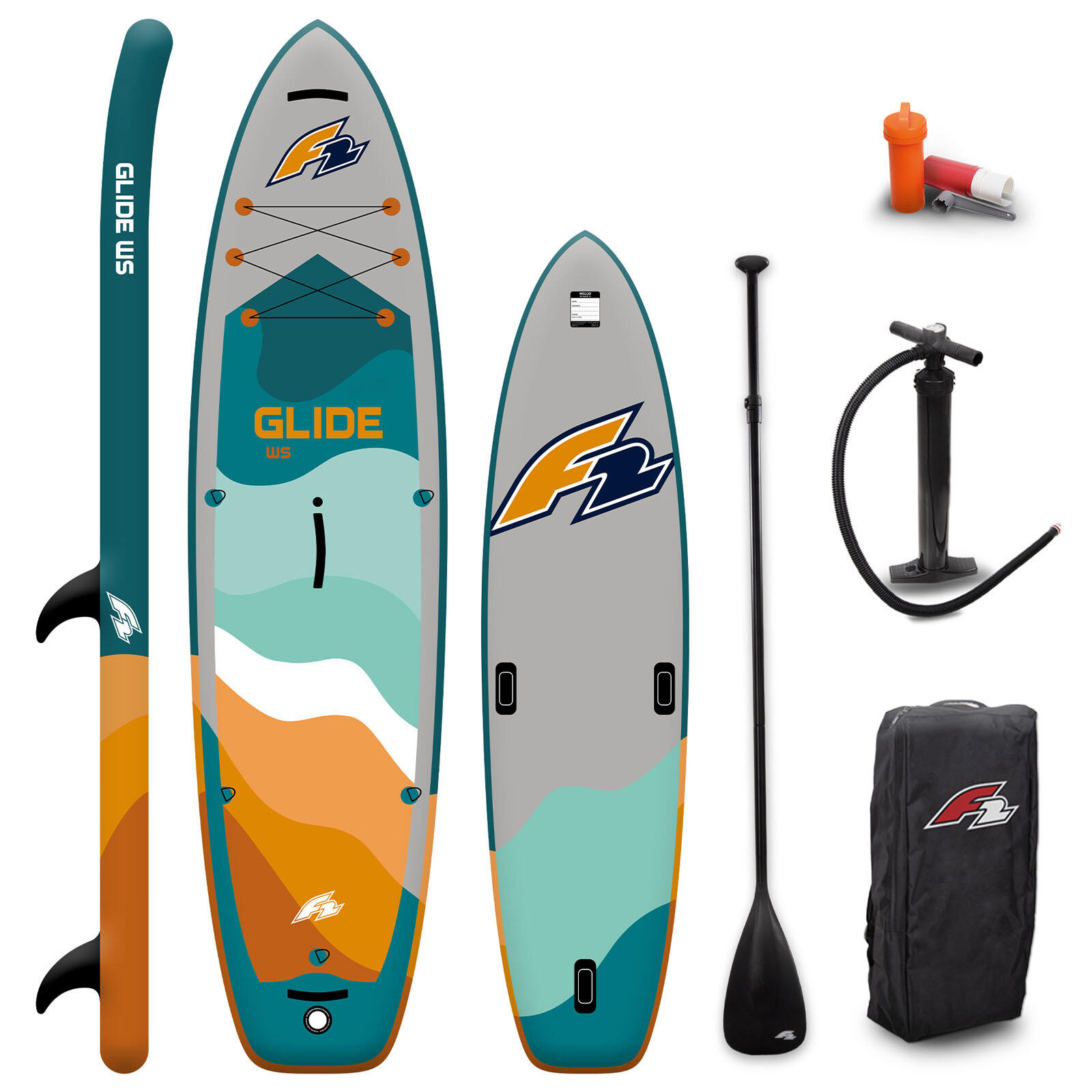 F2 F2 SUP mit Windsurf Option Glide Paddle Board 329cm 10,8  Petrol 2024
